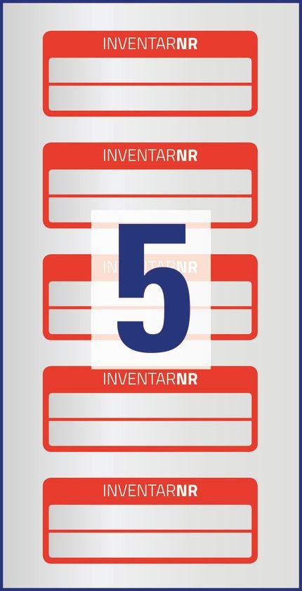Etykiety Inwentaryzacyjne 2 Liniowe Avery 50x20 10/A4 A'5 Srebrno-Czerwone No.6911