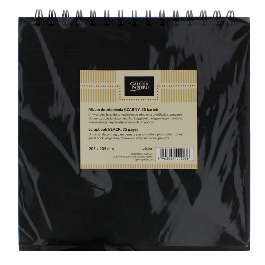 Album do zdobienia Czarny 205x205mm, 35 kartek