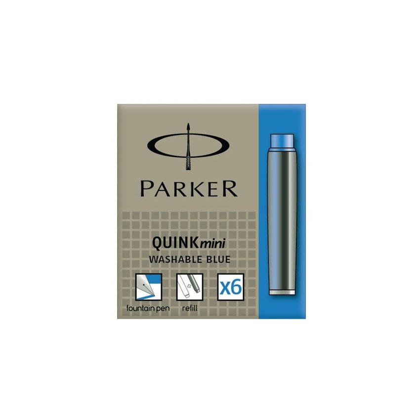 Parker Naboje Quink Mini 6szt. Zmywalne Niebieskie [S0767240]