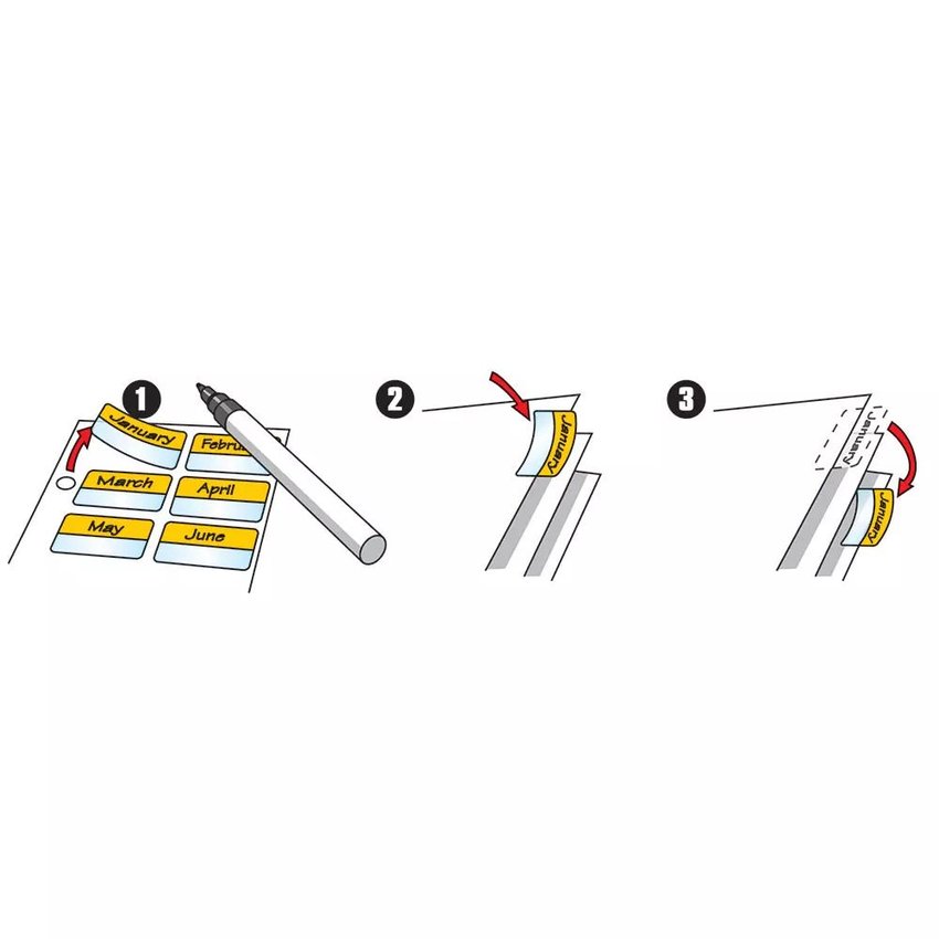 Zakładki Indeksujące Djois X 3L Białe 48 Szt. Wielokrotnego Użytku 12X40Mm