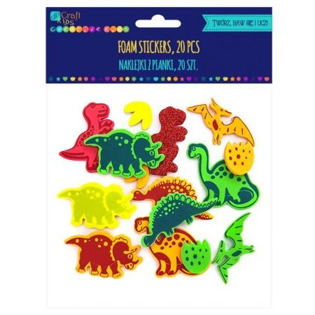 Naklejki z Pianki 20szt. Dinozaury / DpCraft