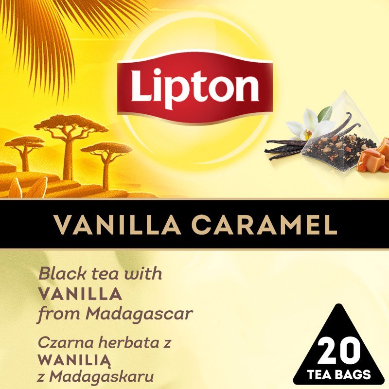 Herbata Lipton Piramidki Czarna Wanilia 20 Torebek