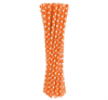 Rurki (słomki) pap. pomarańczowe w grochy, 6x197mm / 24 szt. KK  /GoDan