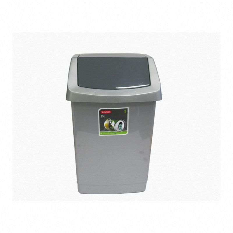 Kosz Na Śmieci 25L Uchylny Clik-it Srebrnografitowy /Curver 174989