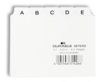 Przekładki do Kartotek A-Z 5/5 PCW 0,3mm Indeksy 20mm Poziome A7 25szt. Białe /Durable 367002