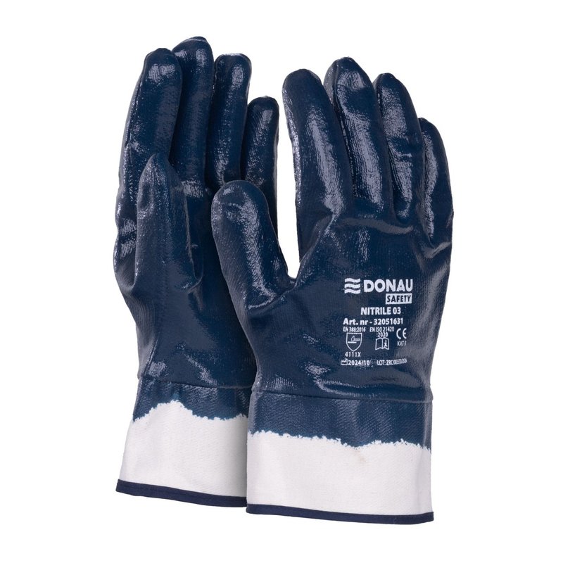 Rękawice Donau Safety Nitrile 03 Kat. II Rozm. 9 Granatowe /DONAU SAFETY