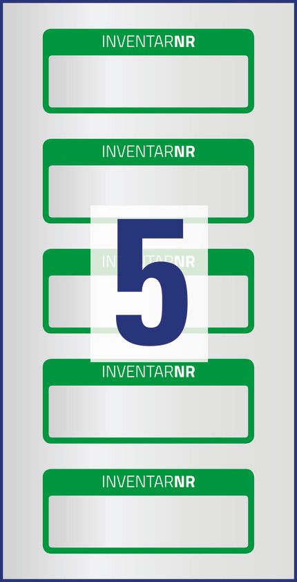 Etykiety Inwentaryzacyjne Avery 50x20 10/A4 A'5 Srebrno-Zielone No.6908