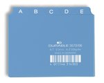 Przekładki do Kartotek A-Z 5/5 PCW 0,3mm Indeksy 20mm Poziome A7 25szt. Niebieskie /Durable 367006