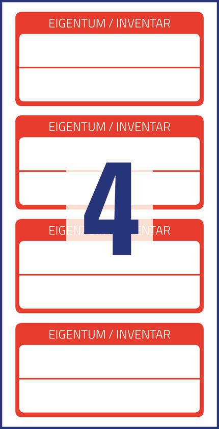 Etykiety Inwentaryzacyjne Avery 60x30 10/A4 A'4 Biało-Czerwone No.6904