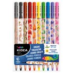 Kredki Ołówkowe Trójkątne 10kol Jumbo Kwiaty /Kidea