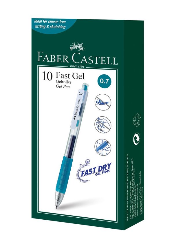 Długopis Automatyczny Żelowy Fast Gel   0,7 Mm Turkusowy Faber-Castell