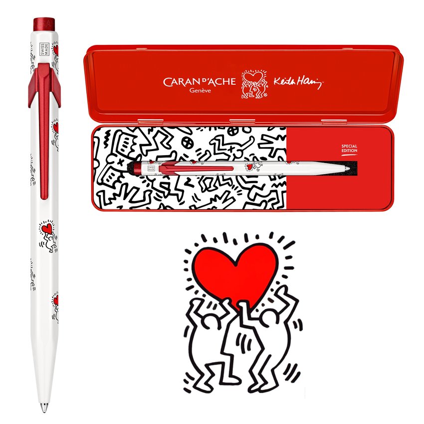 Długopis CARAN D'ACHE 849 Keith Haring w pudełku biały