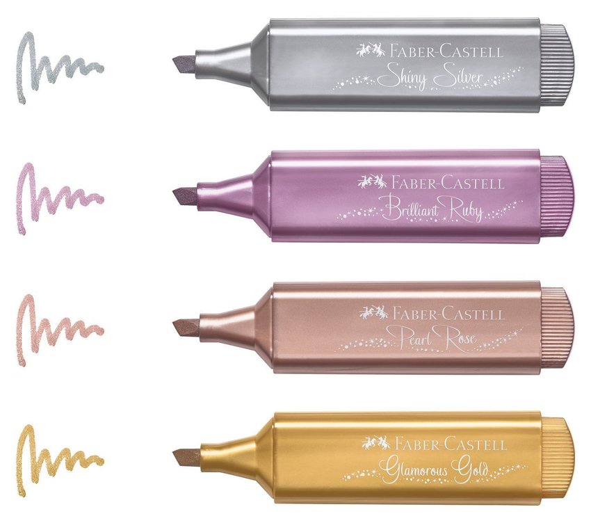 Zakreślacz 1546 Metaliczny Creativ Studio 4 Kol. Op. Kartonowe Faber-Castell