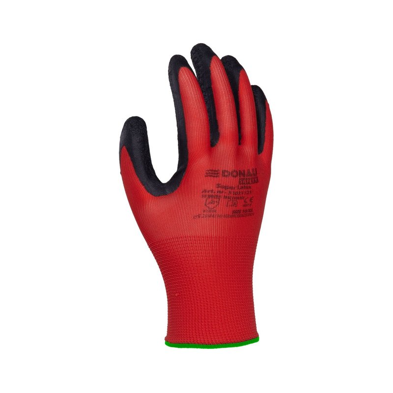 Rękawice Donau Safety Super Latex Kat. II Rozm. 8 Czerwone /DONAU SAFETY
