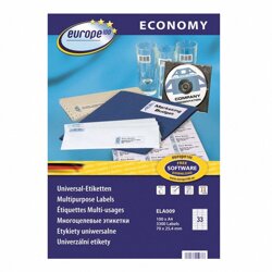 Etykiety Samoprzylepne Economy Europe100 by Avery 70x25,4 33/A4 A'100 ELA009