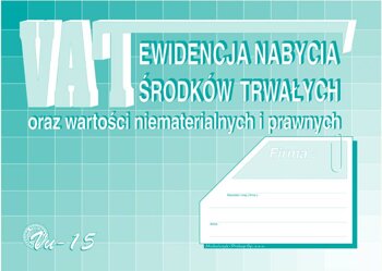 Ewidencja Nabycia Środków Trwałych VAT A4 Offset Vu-15 /MiP