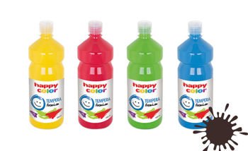 Farba Tempera Premium 1000ml  Butelka Brązowa /Happy Color