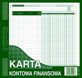 Karta Kontowa Finansowa 2/3 A4 2-kolumny Offset 433-2 /MiP