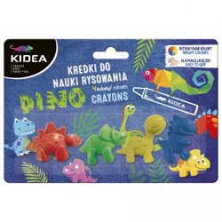 Kredki Woskowe 4kol Do Nauki Rysowania Dinozaury /Kidea