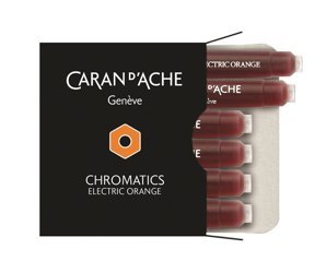 Naboje Caran D'Ache Chromatics Electric Orange 6Szt. Pomarańczowe