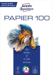 Papier Standardowy A4 100g 500szt. Avery 210x297 Śnieżnobiały No.2566