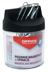 Pojemnik Magn. Na Spinacze Office Products Okrągły Ze Spinaczami Transparentny