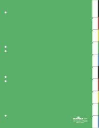 Przekładki A4 PP 1-10 Zgrzane Wymienne Indeksy Zielone /Durable 622105