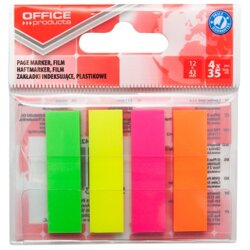 Zakładki Indeks. PP 12x43/35k 4kol. Neon  /Office Products