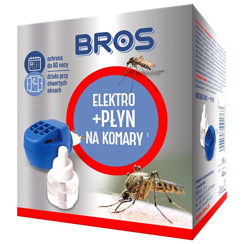BROS Elektro + Płyn na komary 60 nocy 40ml