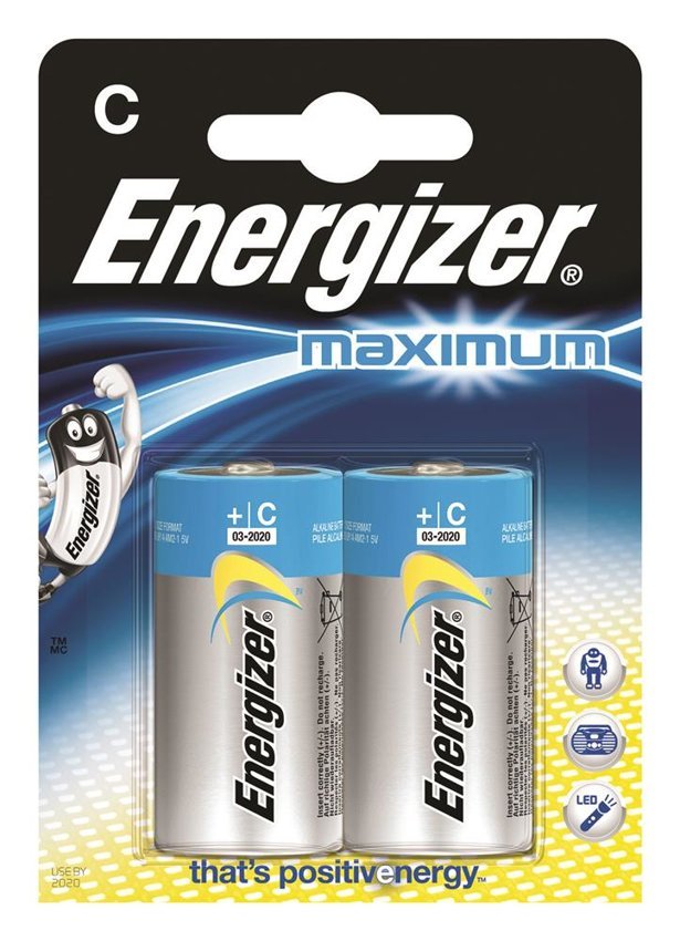 Bateria ENERGIZER Maximum, C, LR14, 1,5V, 2szt.
