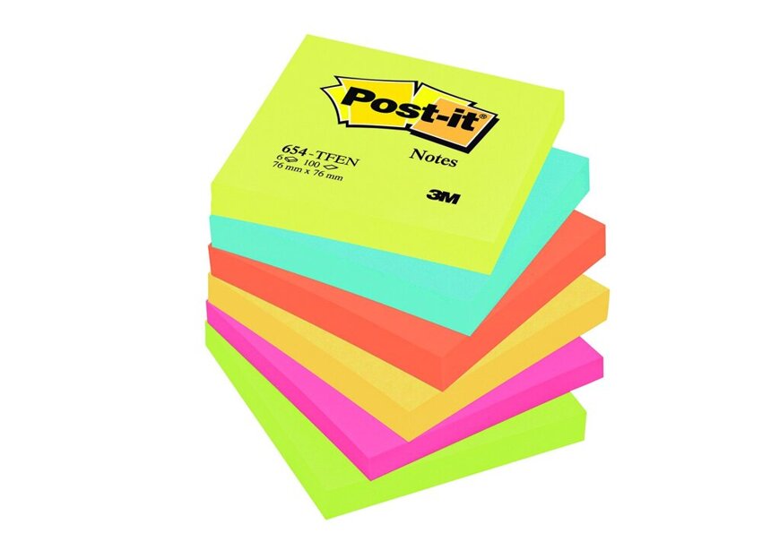 Bloczek Samoprzylepny 76x76 6x100szt. 654-TFEN Energetyczny /Post-It