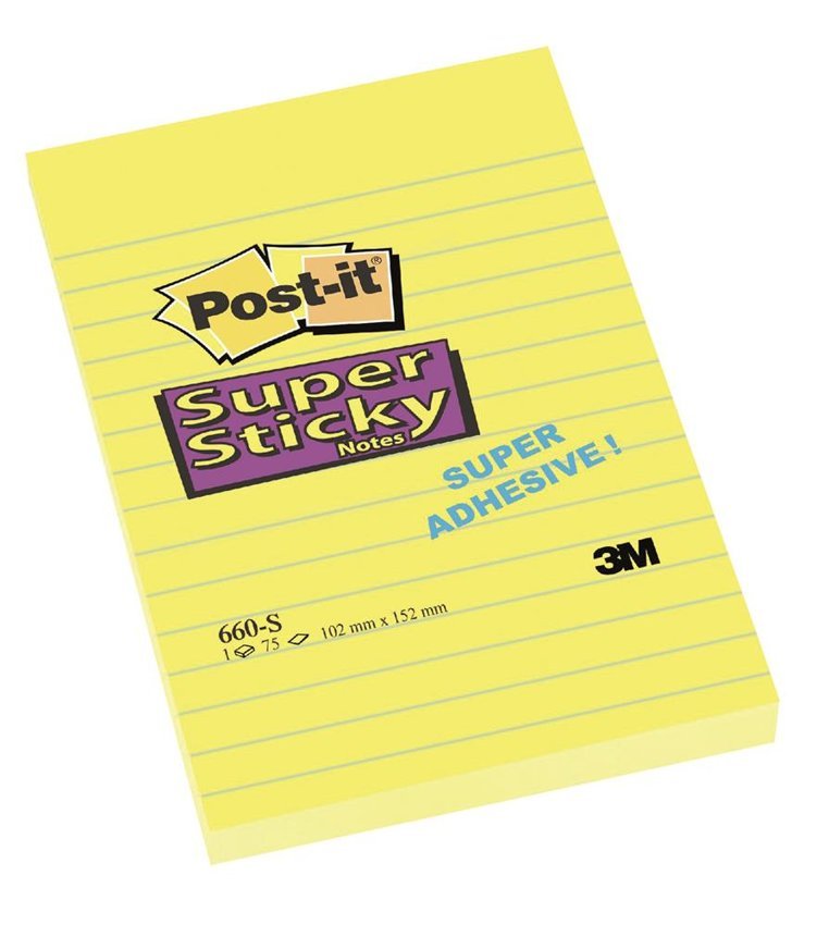 Bloczek Samoprzylepny Post-It Super Sticky (660-S) 102X152Mm 1X75 Kart. Żółty