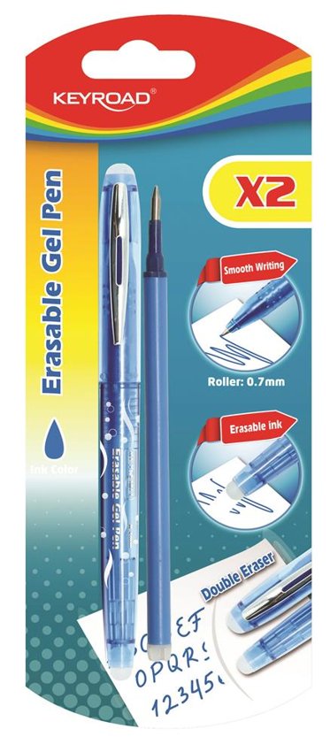 Długopis Keyroad 07mm Wymazywalny Dodatkowy Wkład Blister Niebieski