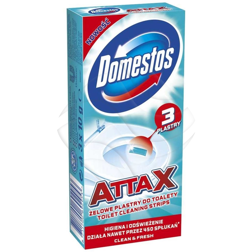 Domestos Plastry do WC Attax 3x10g Ocean