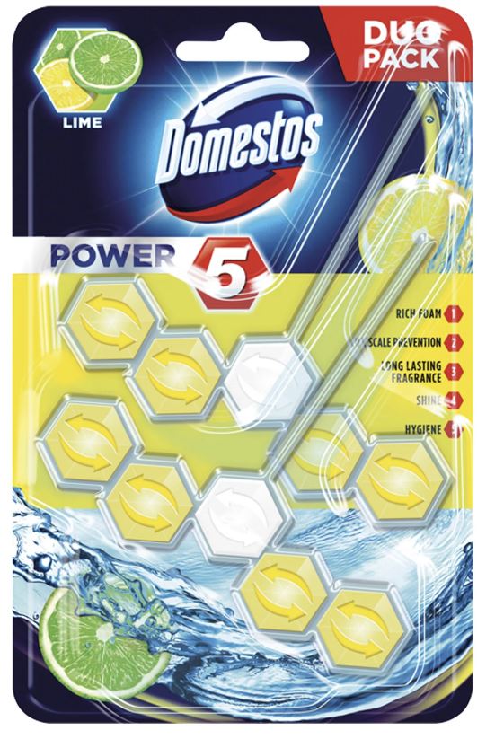 Domestos Power 5 Kostka WC Duo Zawieszka Lime