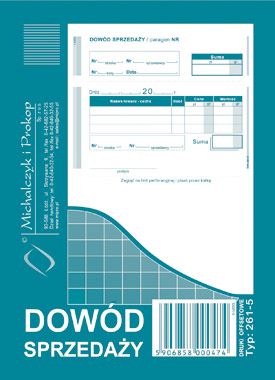 Dowód Sprzedaży (Paragon) A6 Offset Pion 261-5 /MiP