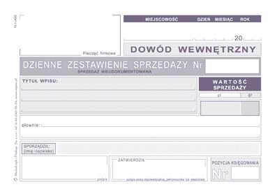 Dzienne Zestawienie Sprzedaży Nieudok. A6 Offset K15 /MiP