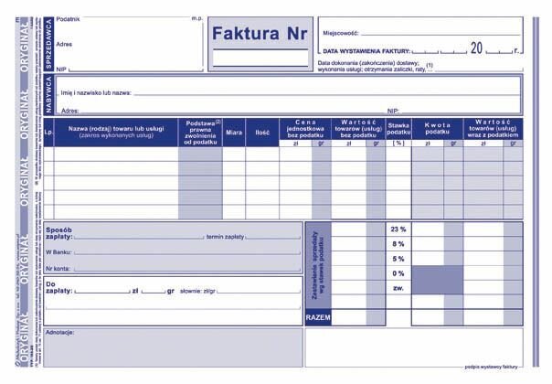 Faktura Netto A5 Oryg.+2k Poziom 103-XE /MiP