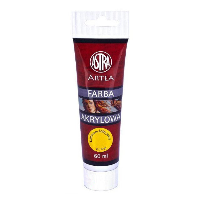 Farba Akrylowa 60ml Tubka Kadmium Żółty Jasny /Astra