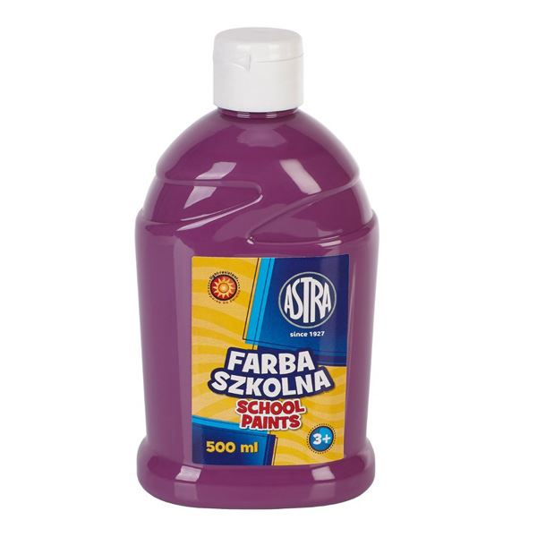 Farba Szkolna Astra 500ml Butelka [301112012] Fioletowa/Śliwkowa