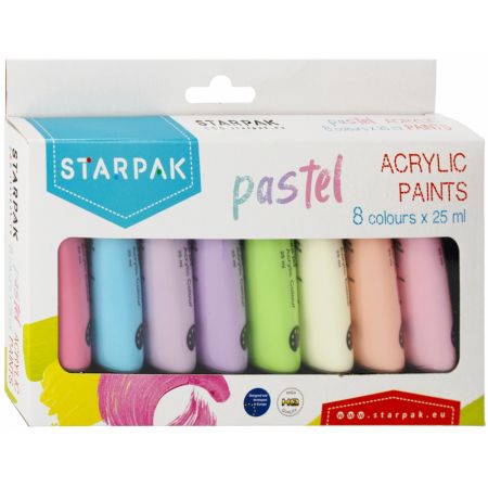 Farby Akrylowe 8kol 25ml Pastelowe /Starpak