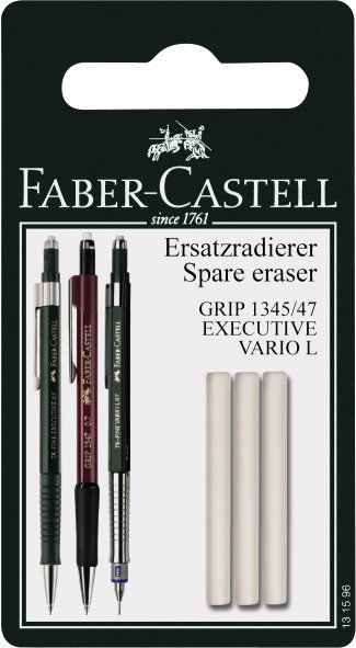 Gumka Zapasowa Do Ołówka Grip 1345/1347 3 szt. Blister Faber-Castell