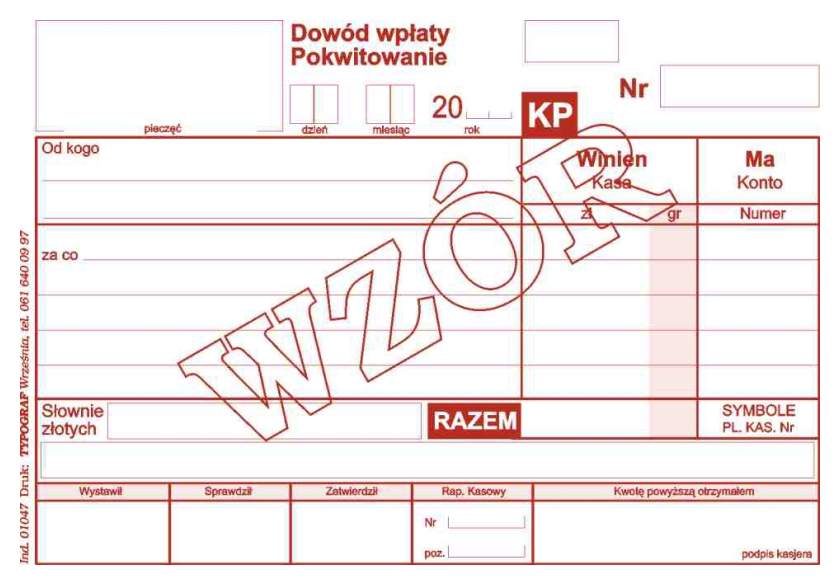 KP Dowód Wpłaty A6 Wielok. 01047 /Typograf