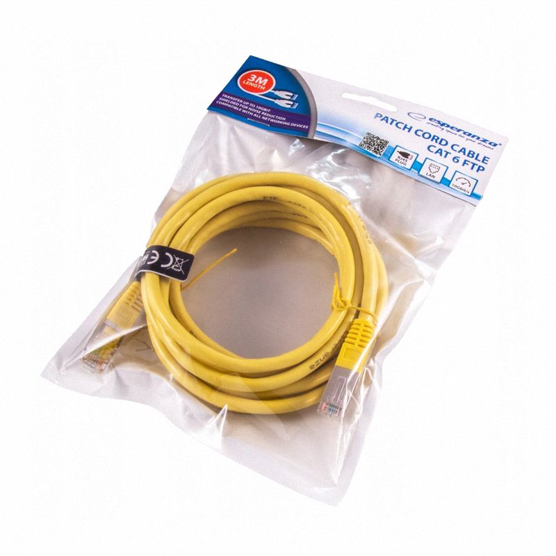 Kabel FTP CAT 6 3M Patchcord Żółty Esperanza