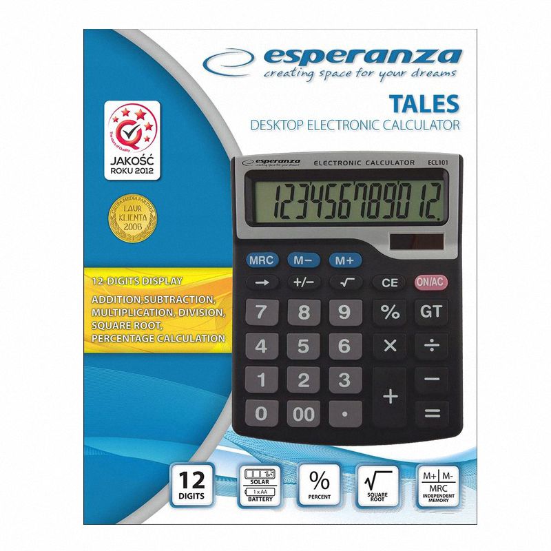 Kalkulator Biurowy Tales Czarny Esperanza