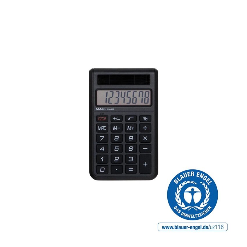 Kalkulator Kieszonkowy Eco 250, 8-Pozycyjny, Czarny Maul