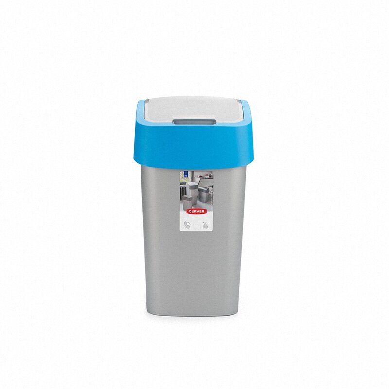 Kosz na śmieci 10L Flip Bin Srebrno-Niebieski  /Curver 217816