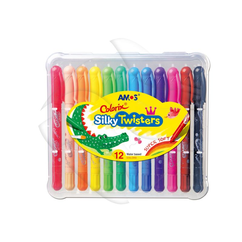 Kredki 3w1 Colorix SilkyTwisters 12kol. Etui /Amos