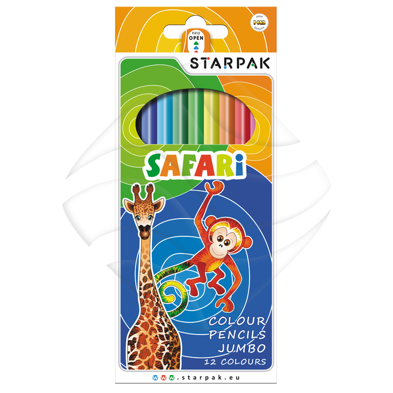 Kredki Ołówkowe Jumbo 12 kol. [355959] Safari /Starpak