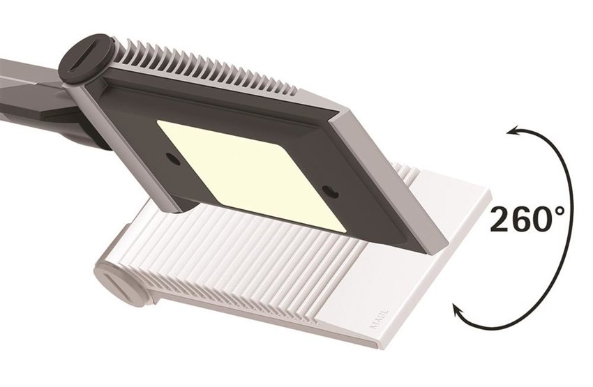 Lampka LED na biurko MAULoptimus 10W ze ściemniaczem srebrna
